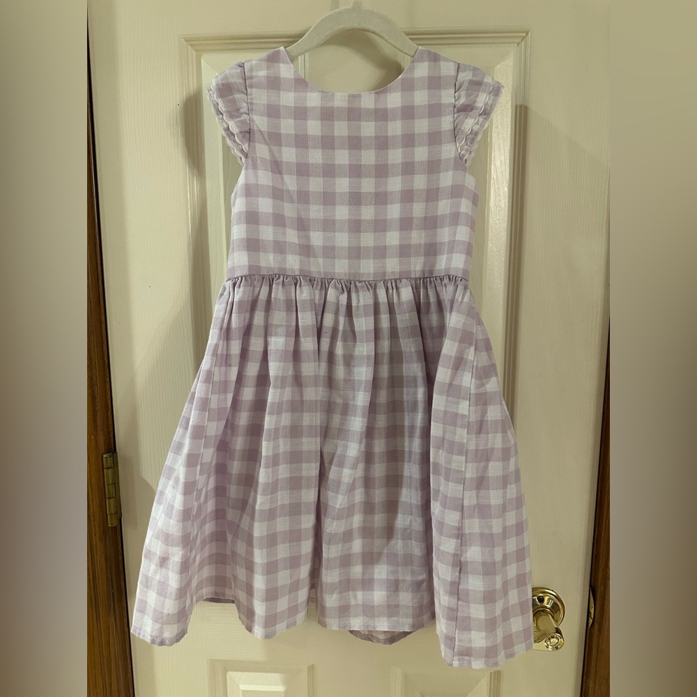 Tahari Lavender Checkered Kids Dress